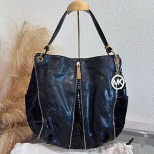 MICHAEL Michael Kors Newman Small Python-Embossed Hobo Bag